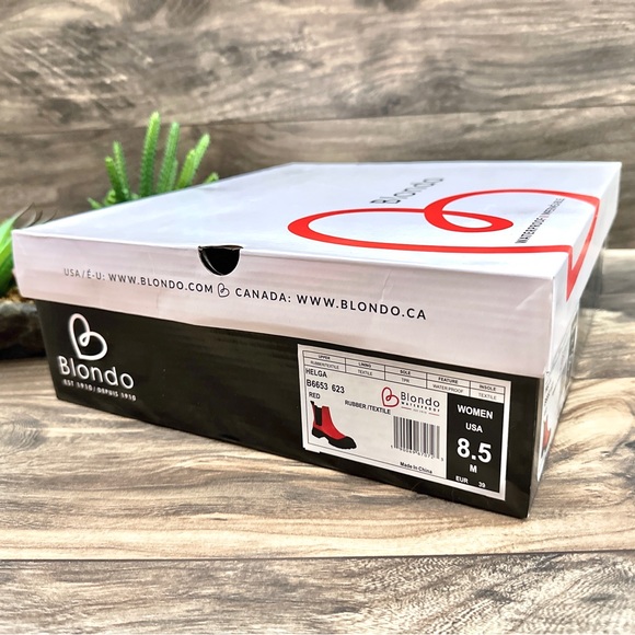 NIB Blondo Helga Waterproof Winter Chelsea Boots Red 8.5M - Picture 10 of 13